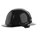 BOLT™ Black Full Brim Hard Hat w/4pt Ratcheting Suspension (USA) - Type 1, Class E