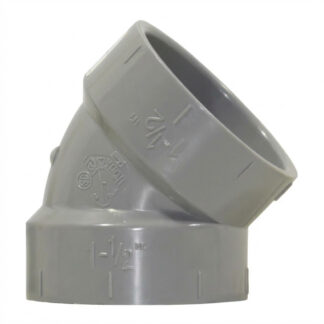 Noble 026241 1-1/2" System 15® 45° PVC DWV Elbow - Grey