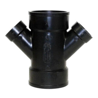 BOW 600577 3" x 3" x 1-1/2" x 1-1/2" Double ABS Wye - Black