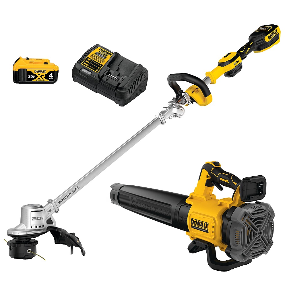 Dewalt DCKO222M1 20V MAX* XR® Brushless 14 in. Cordless Folding String Trimmer and Handheld Blower Combo Kit