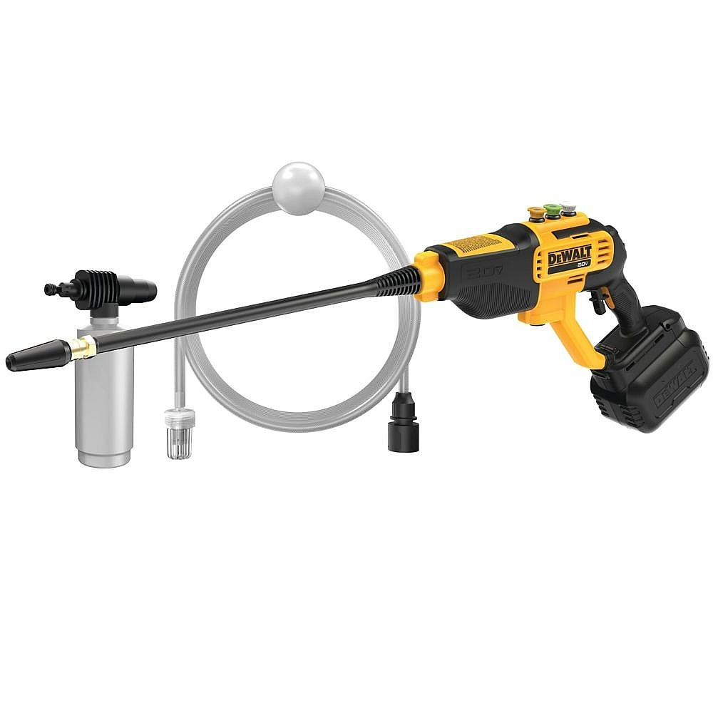 Dewalt DCPW550P1-CA 20V MAX 550 PSI Cordless Power Cleaner Kit with 4 Nozzles, Battery + Charger
