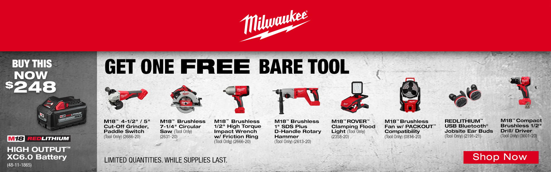 Buy Battery and get a free tool