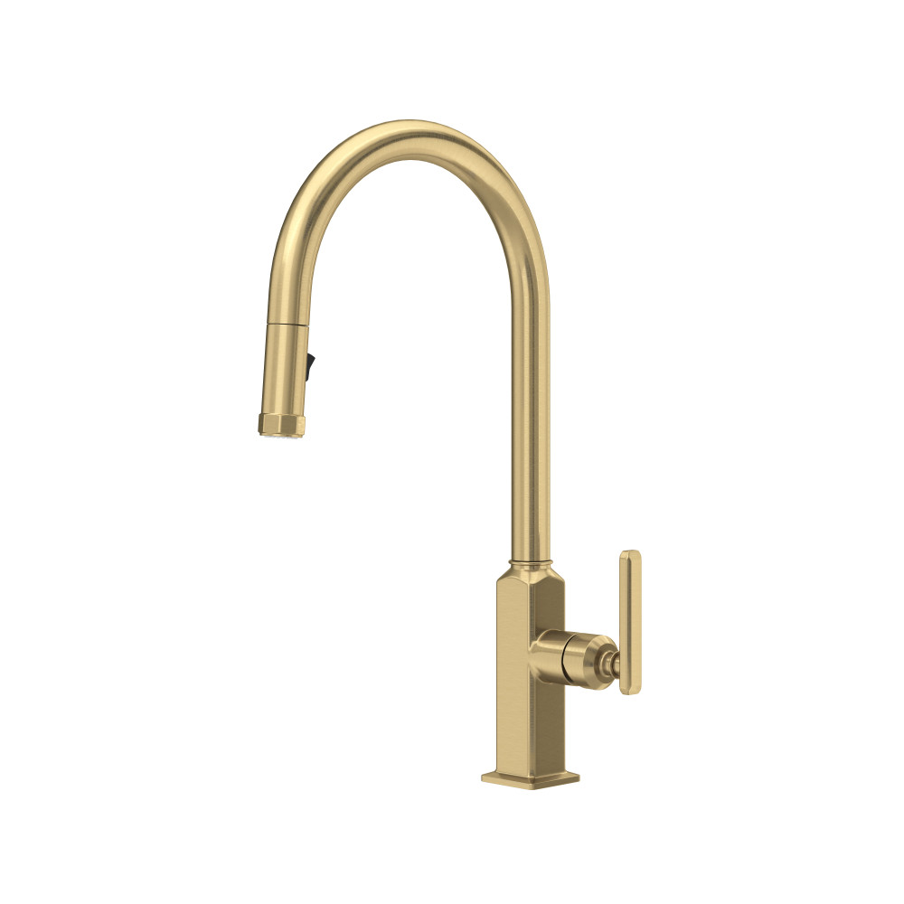 Rohl AP55D1LMAG Apothecary™ Pull-Down Kitchen Faucet With C-Spout - Antique Gold