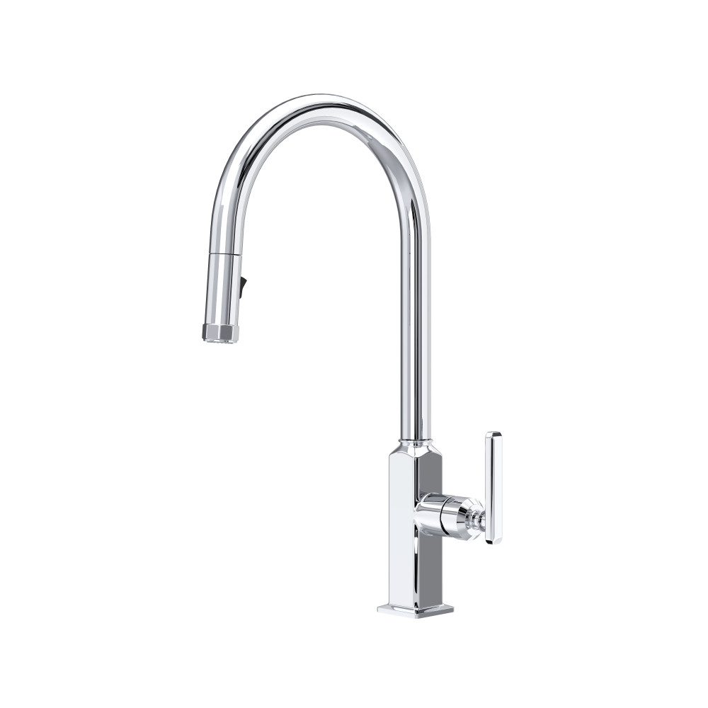 Rohl AP55D1LMAPC Apothecary™ Pull-Down Kitchen Faucet With C-Spout - Polished Chrome