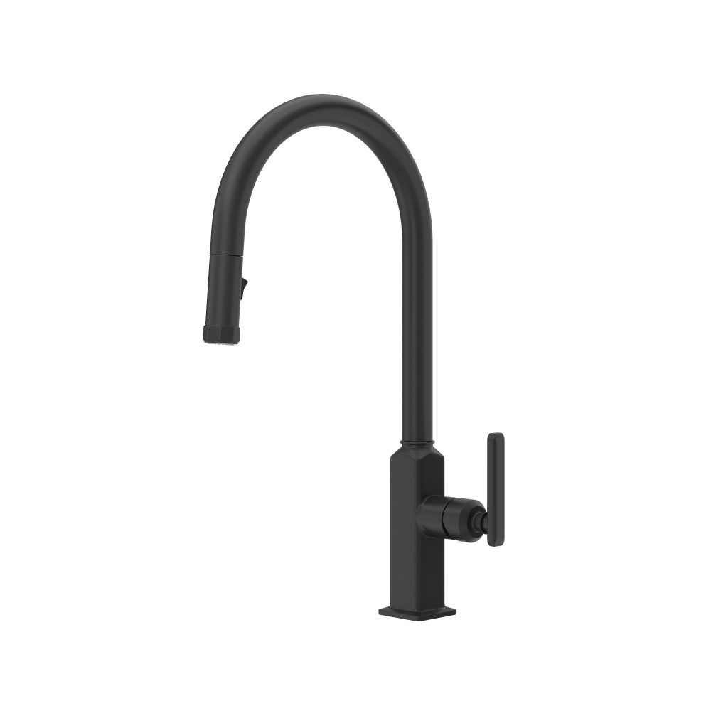 Rohl AP55D1LMMB Apothecary™ Pull-Down Kitchen Faucet With C-Spout - Matte Black