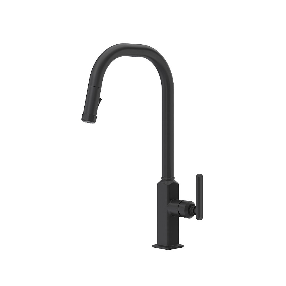 Rohl AP56D1LMMB Apothecary™ Pull-Down Kitchen Faucet With U-Spout - Matte Black
