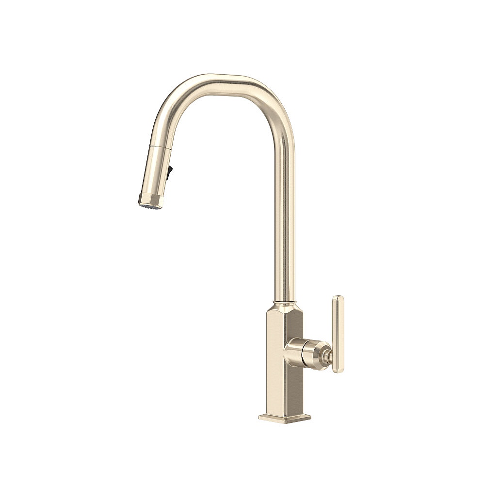 Rohl AP56D1LMSTN Apothecary™ Pull-Down Kitchen Faucet With U-Spout - Satin Nickel