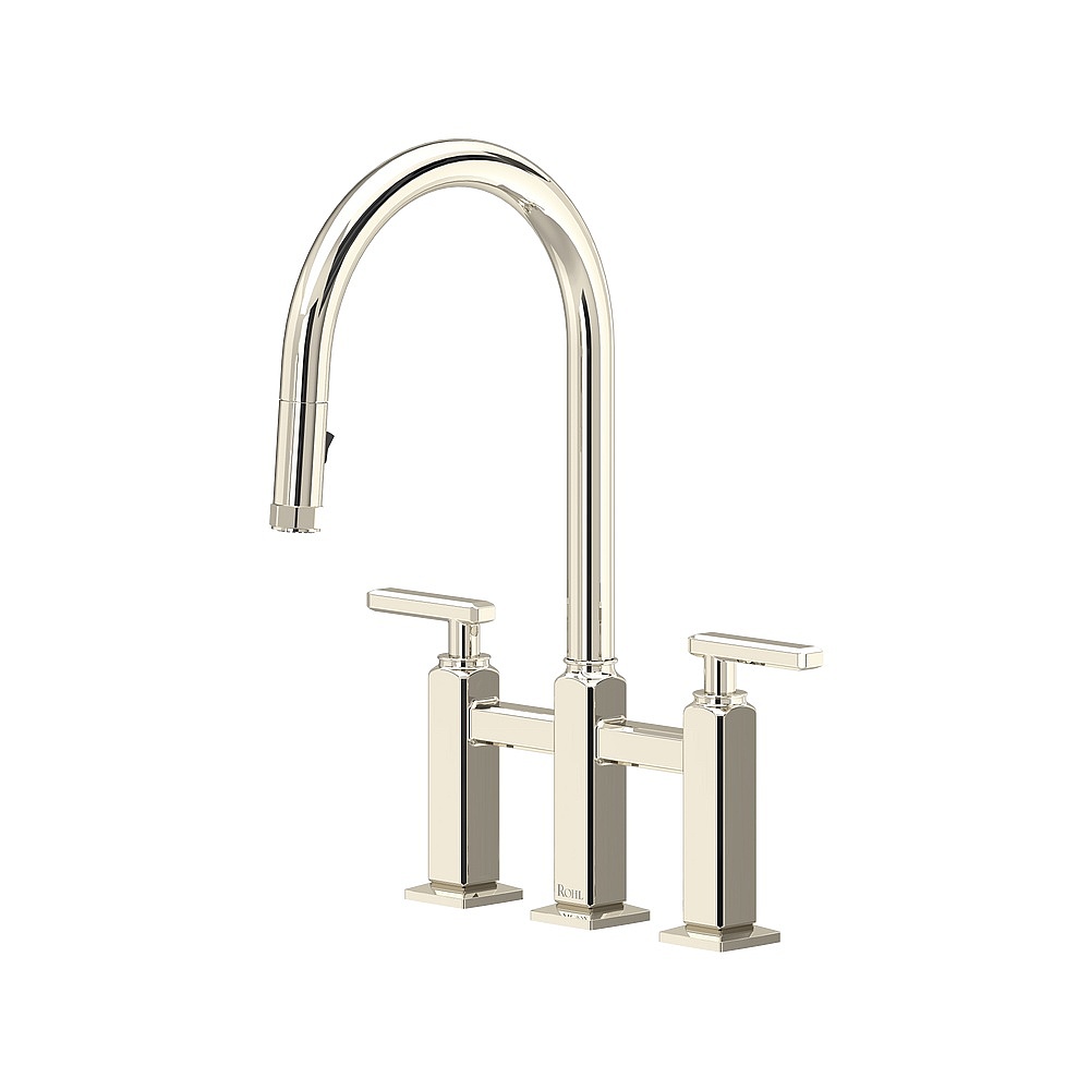 Rohl AP58D3LMPN Apothecary™ Bridge Pull-Down Kitchen Faucet - Polished Nickel