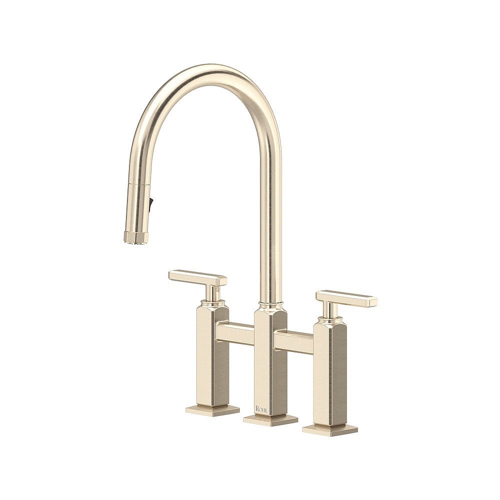 Rohl AP58D3LMSTN Apothecary™ Bridge Pull-Down Kitchen Faucet - Satin Nickel