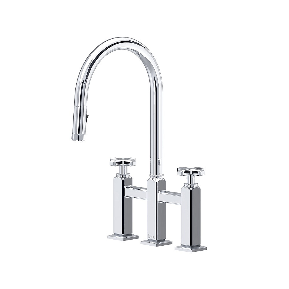 Rohl AP58D3XMAPC Apothecary™ Bridge Pull-Down Kitchen Faucet - Polished Chrome