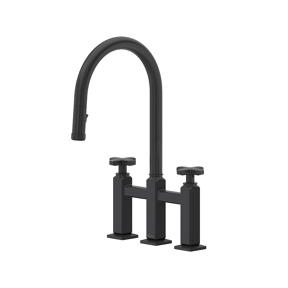 Rohl AP58D3XMMB Apothecary™ Bridge Pull-Down Kitchen Faucet - Matte Black