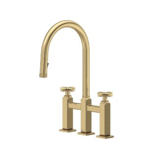 Rohl AP58D3XMAG Apothecary™ Bridge Pull-Down Kitchen Faucet - Antique Gold