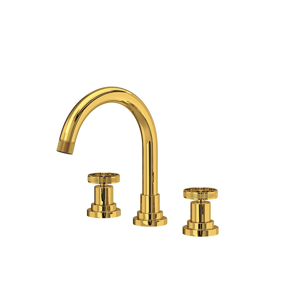 Rohl CP08D3IWULB Campo™ Widespread Lavatory Faucet With C-Spout - Unlacquered Brass