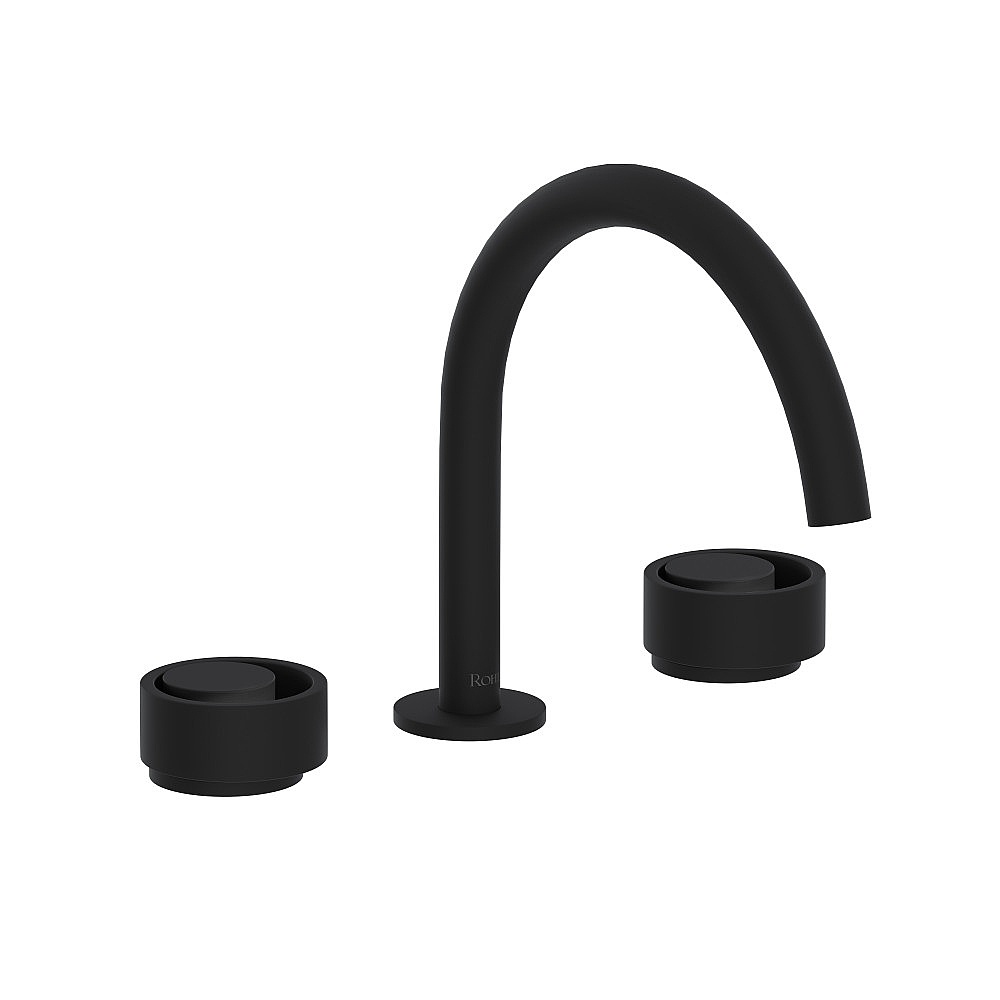 Rohl EC08D3IWMB Eclissi™ Widespread Lavatory Faucet With C-Spout - Matte Black
