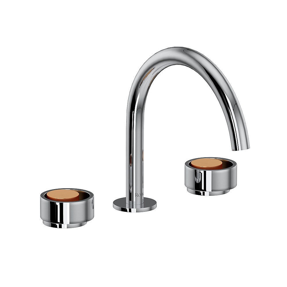 Rohl EC08D3IWPCG Eclissi™ Widespread Lavatory Faucet With C-Spout - Polished Chrome/Satin Gold
