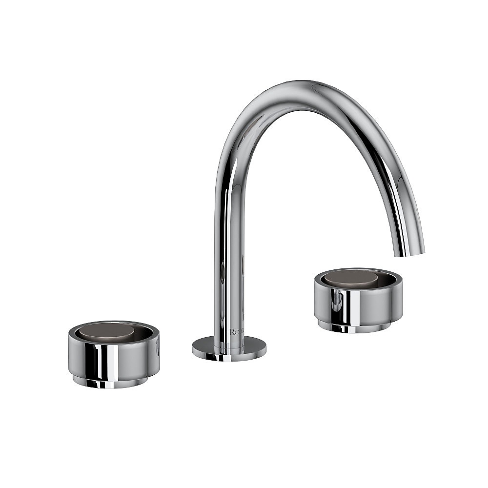 Rohl EC08D3IWPCN Eclissi™ Widespread Lavatory Faucet With C-Spout - Polished Chrome/Satin Nickel