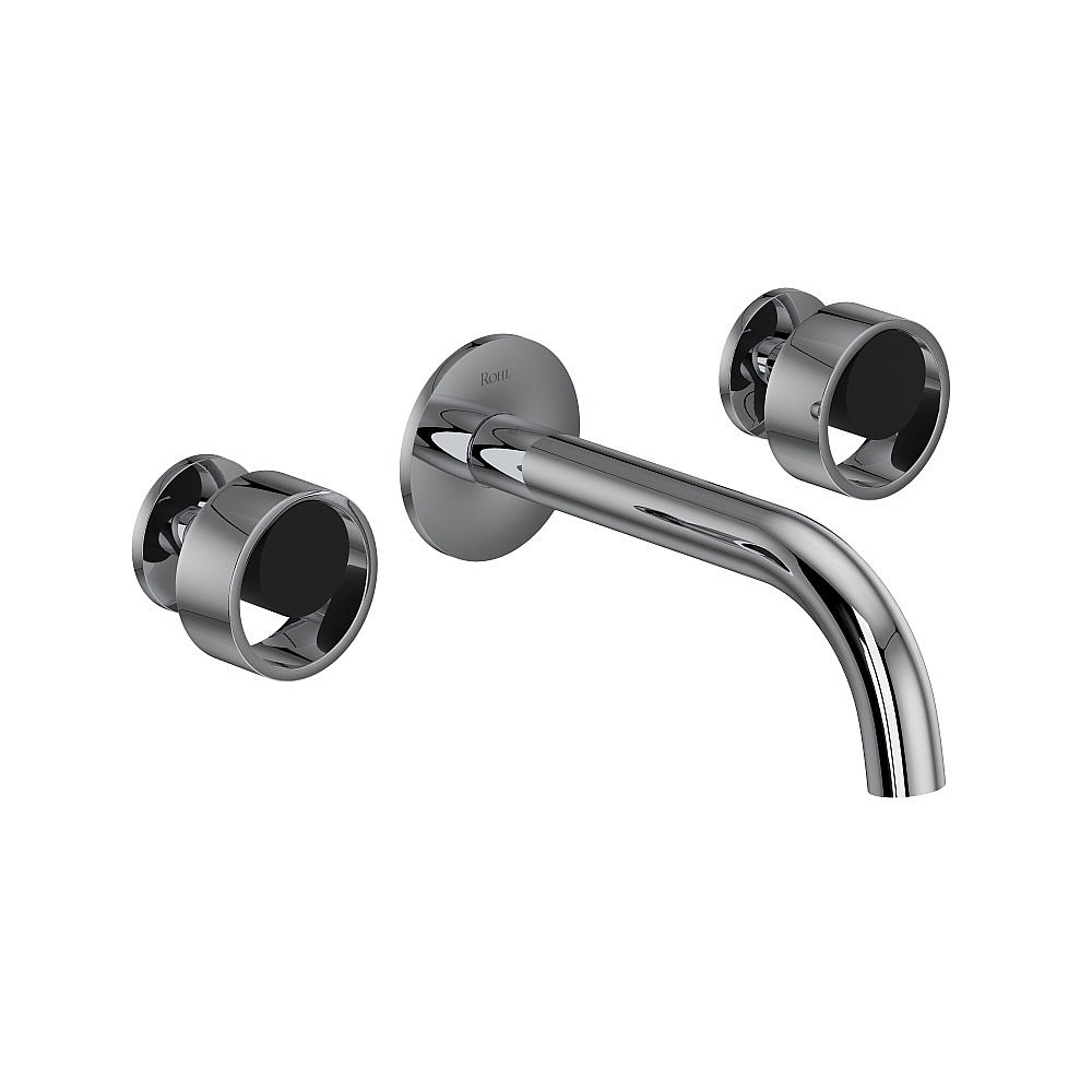Rohl EC08W3IWPCB Eclissi™ Wall Mount Lavatory Faucet Trim With C-Spout - Polished Chrome/Matte Black