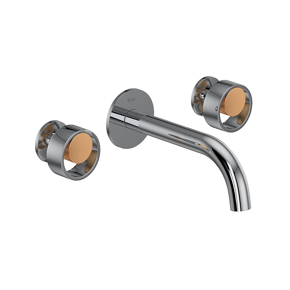 Rohl EC08W3IWPCG Eclissi™ Wall Mount Lavatory Faucet Trim With C-Spout - Polished Chrome/Satin Gold