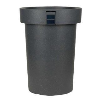 Garant 86538 18" Tall Solar Planter with Ambient Lighting - Dark Grey