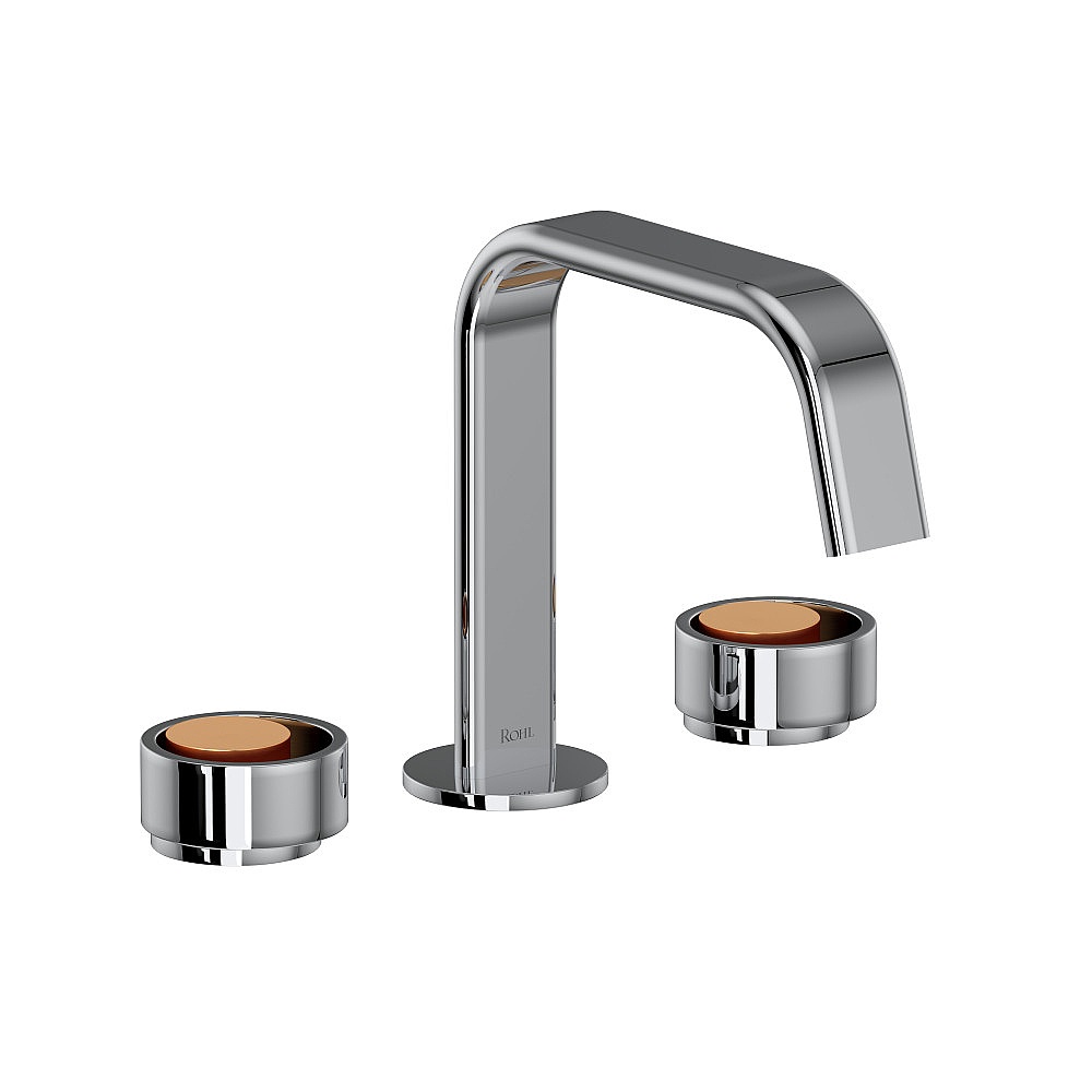 Rohl EC09D3IWPCG Eclissi™ Widespread Lavatory Faucet With U-Spout - Polished Chrome/Satin Gold