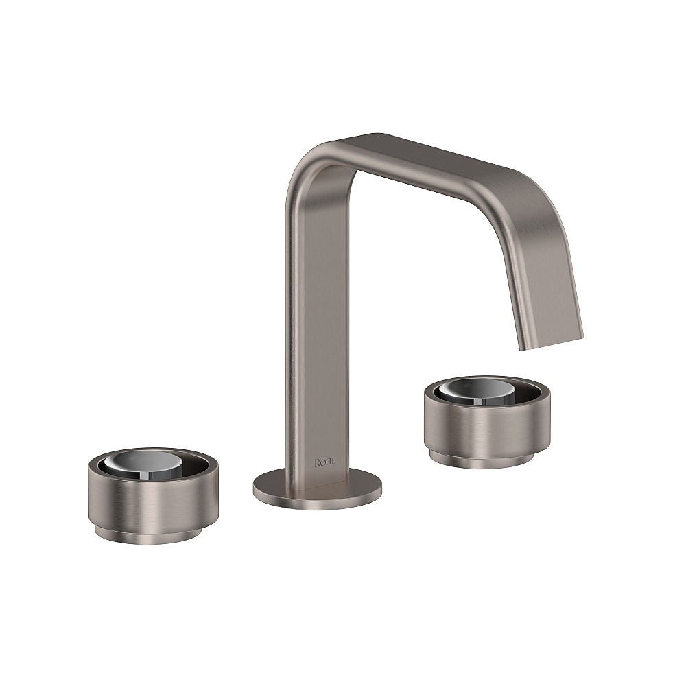 Rohl EC09D3IWSNC Eclissi™ Widespread Lavatory Faucet With U-Spout - Satin Nickel/Polished Chrome