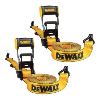 DeWalt DXBC50002 16ft x 1-1/2" 5000lb JJ-Hook Ratchet Strap, 2 Pack - Yellow