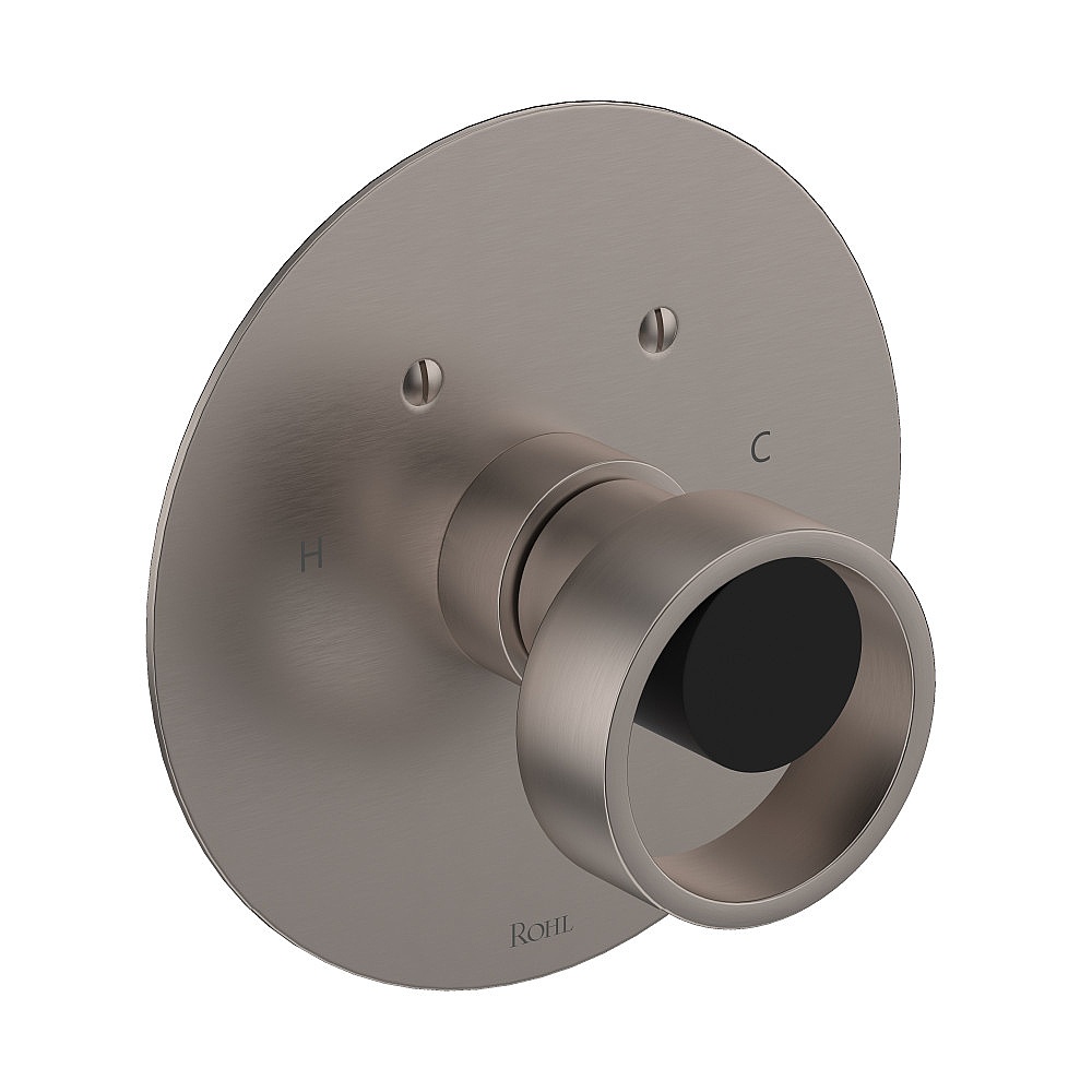 Rohl EC13W1IWSNB Eclissi™ 3/4" Thermostatic Trim Without Volume Control - Satin Nickel/Matte Black