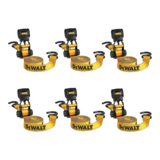 DeWalt DXBC15006X 10ft x 1" 1500lb S-Hook Tie-Down Ratchet Strap, 6 Pack - Yellow