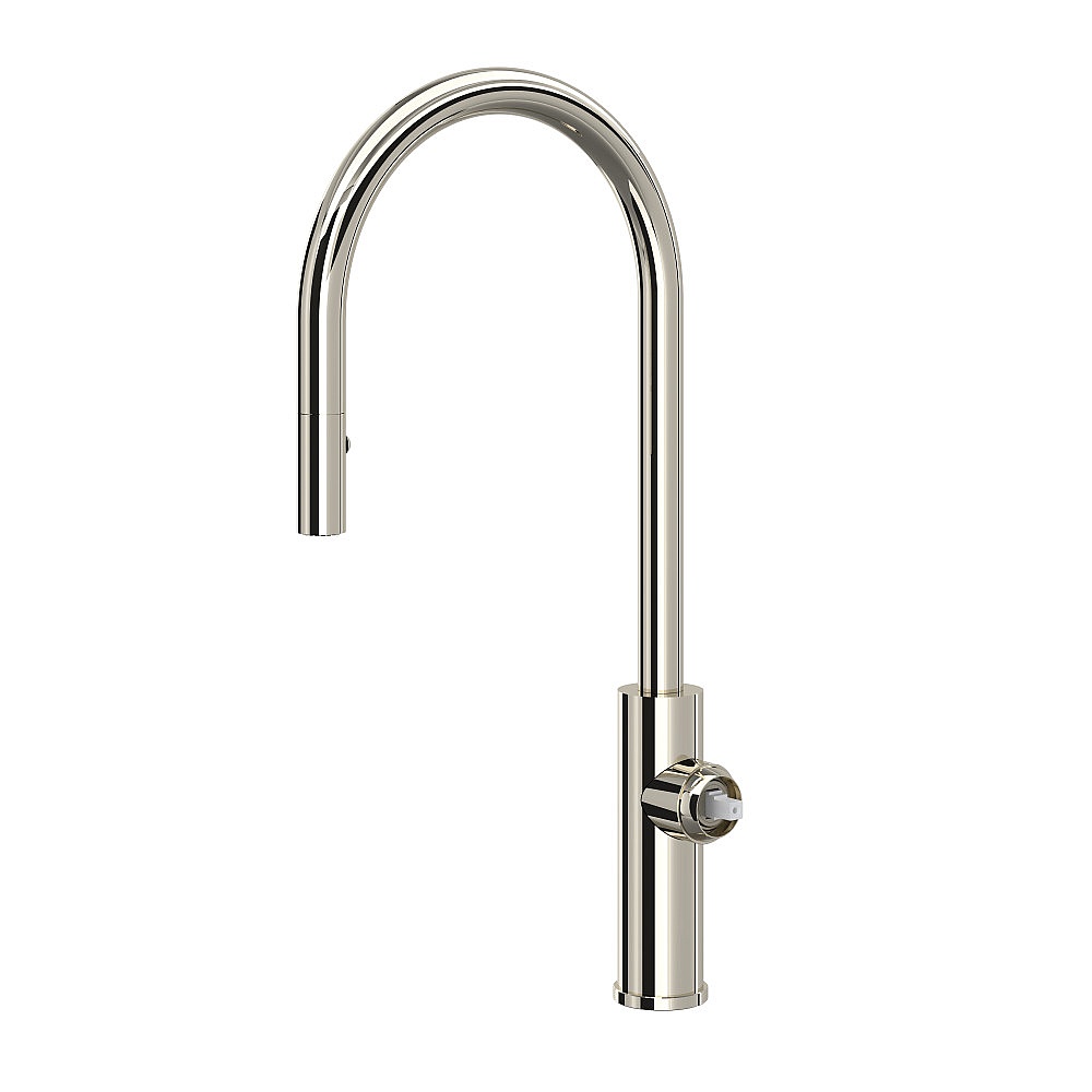 Rohl EC55D1PN Eclissi™ Pull-Down Kitchen Faucet With C-Spout - Less Handle - Polished Nickel