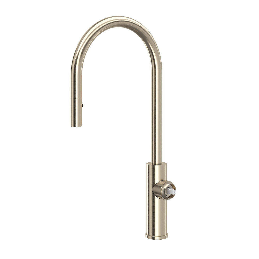 Rohl EC55D1STN Eclissi™ Pull-Down Kitchen Faucet With C-Spout - Less Handle - Satin Nickel