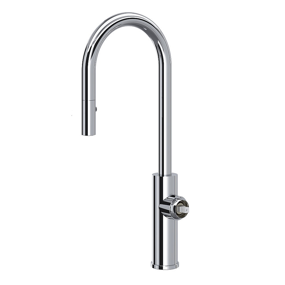 Rohl EC65D1APC Eclissi™ Pull-Down Bar/Food Prep Kitchen Faucet With C-Spout - Less Handle - Polished Chrome