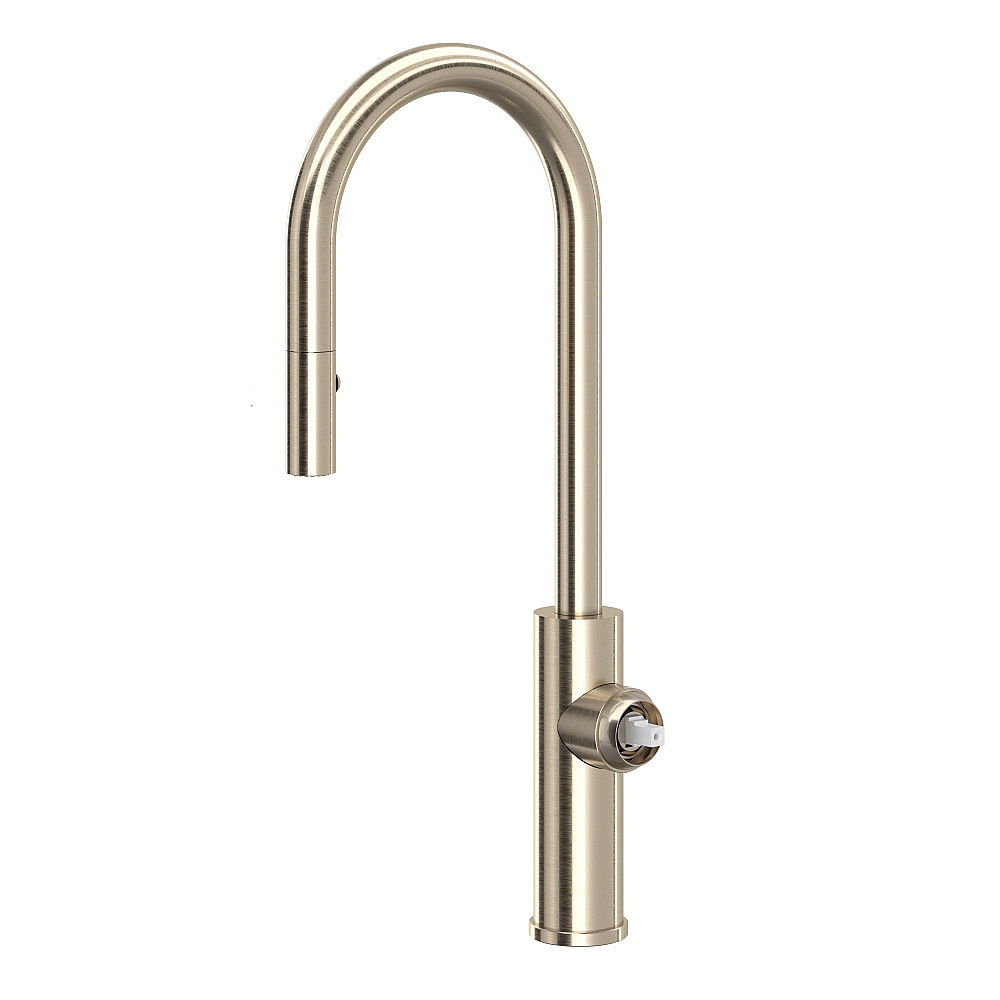 Rohl EC65D1STN Eclissi™ Pull-Down Bar/Food Prep Kitchen Faucet With C-Spout - Less Handle - Satin Nickel