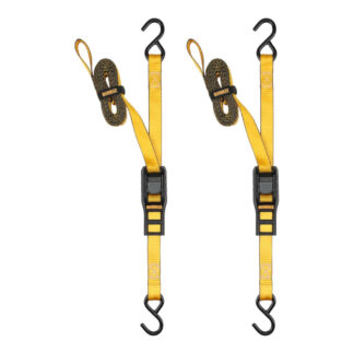 DeWalt DXBC90042 12ft x 1" 1500lb Cam Buckle S-Hook Strap, 2 Pack - Yellow