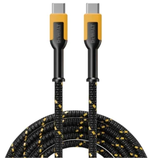 DeWalt 131 0021 DW2 10ft 100W Type-C Braided Charging Cable - Black & Yellow