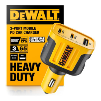 DeWalt 141 0036 DW2 3-Port 65W USB & USB-C PD Car Charger