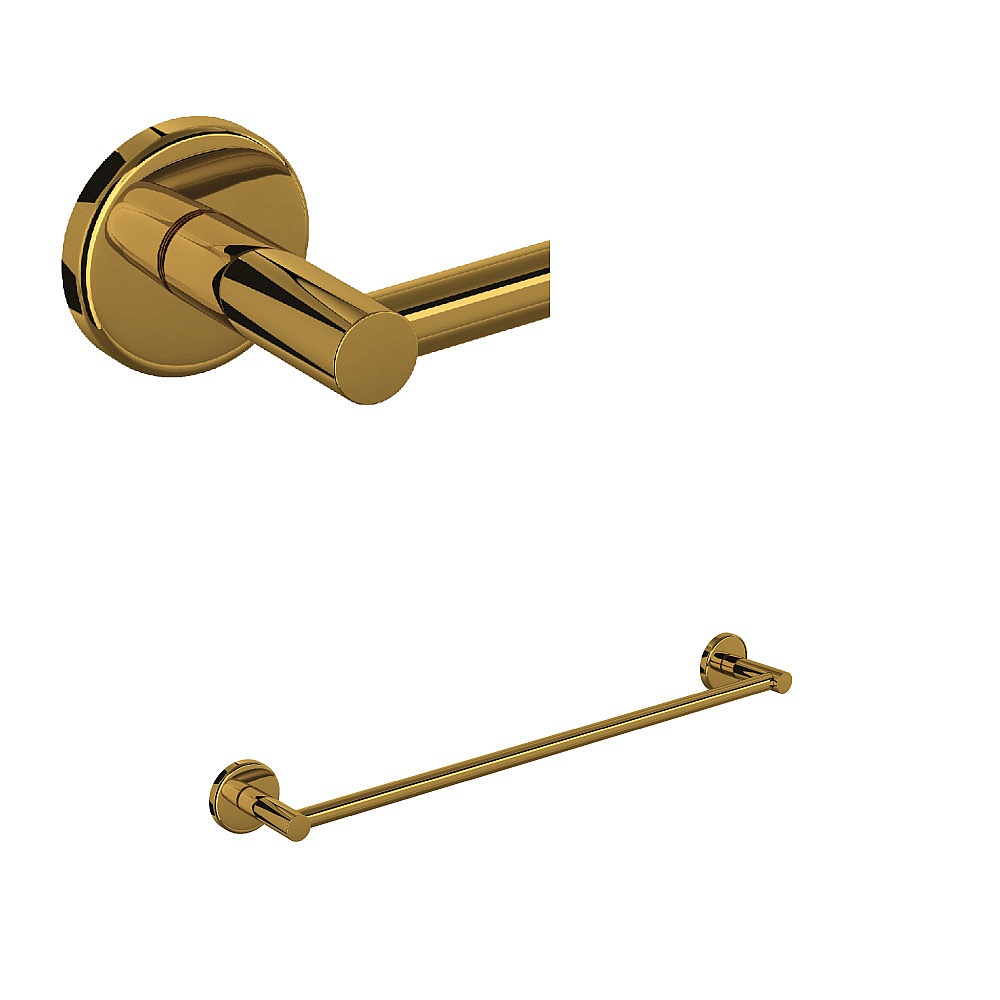 Rohl LO1/18ULB Lombardia® 18" Towel Bar - Unlacquered Brass