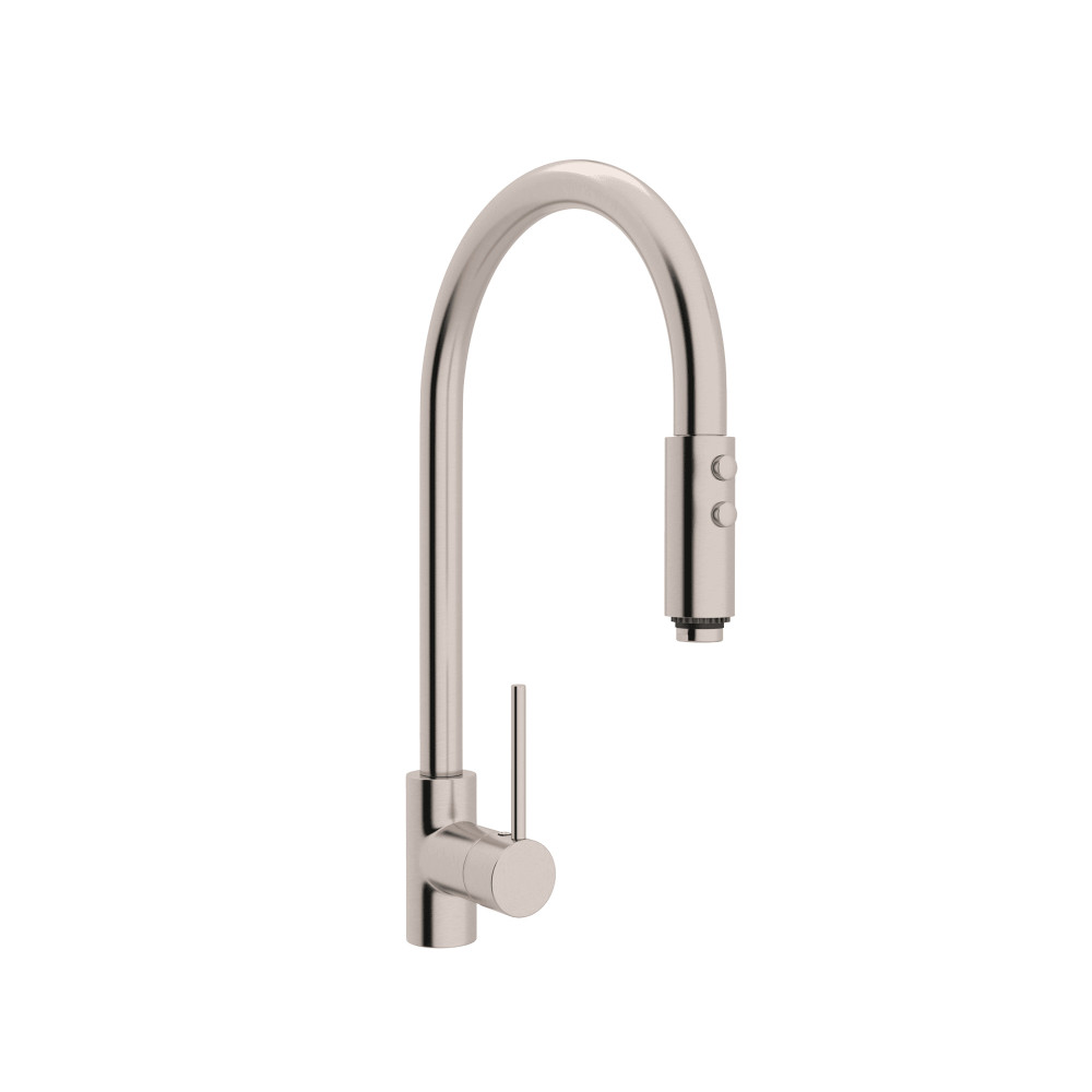 Rohl LS57L-STN-2 Pirellone™ Tall Pull-Down Kitchen Faucet - Satin Nickel