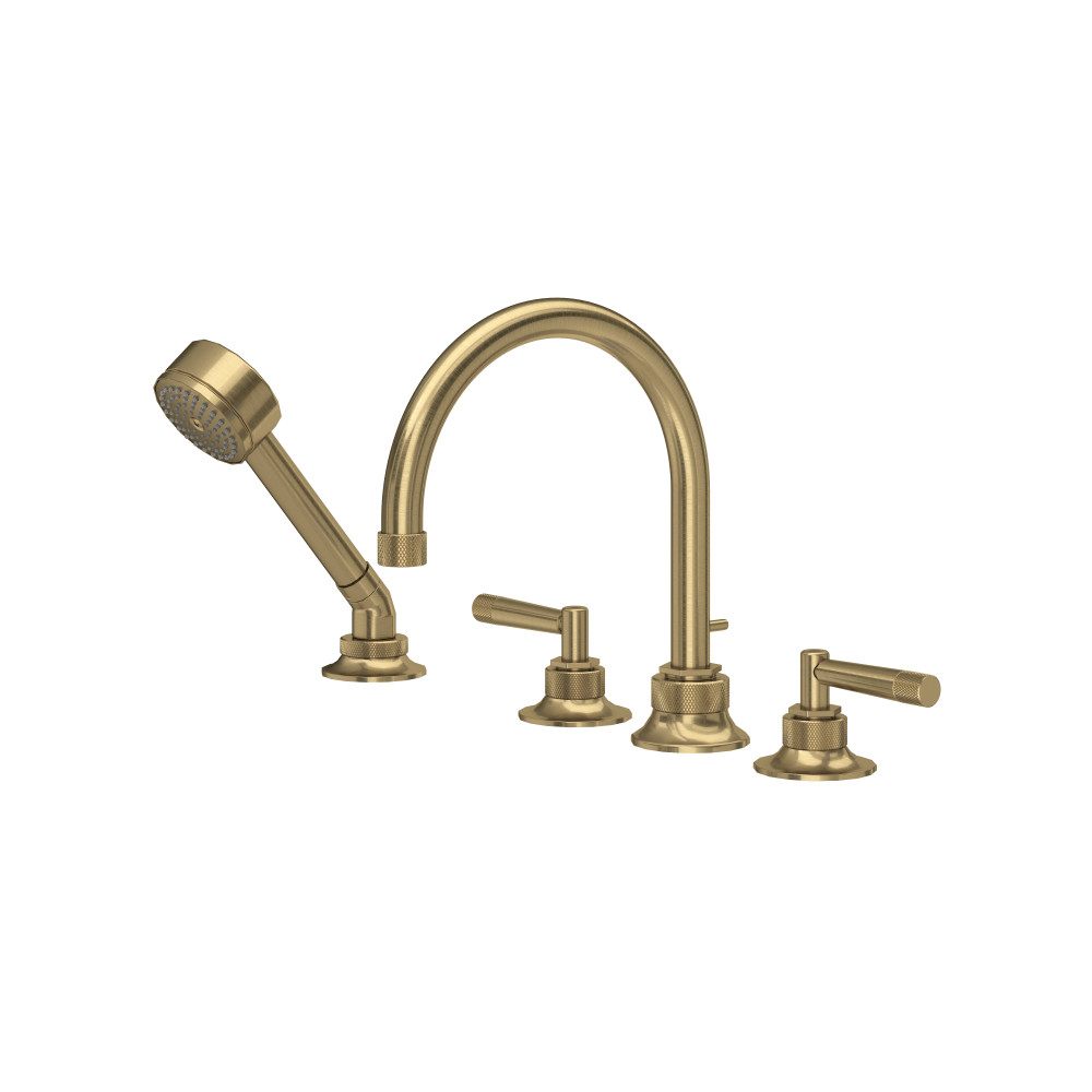 Rohl MB06D4LMAG Graceline® 4-Hole Deck Mount Tub Filler - Antique Gold