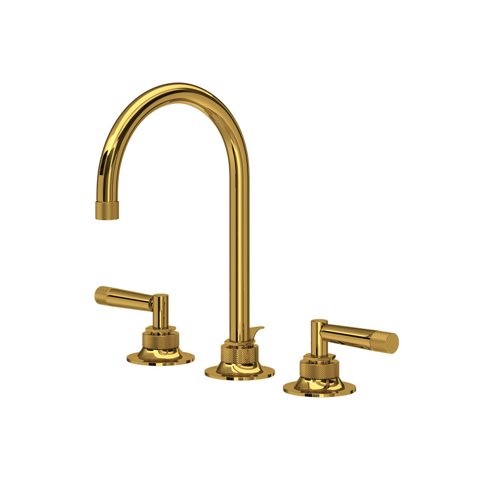 Rohl MB2019LMULB-2 Graceline® Widespread Lavatory Faucet With C-Spout - Unlacquered Brass