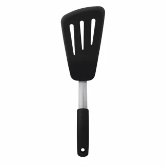 OXO 1071532BK Silicone Flexible Omelet Turner - Black & Stainless Steel