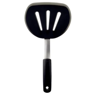 OXO 1071533BK Silicone Flexible Pancake Turner - Black & Stainless Steel