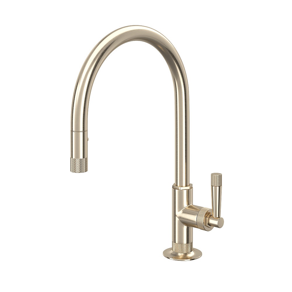 Rohl MB7930LMSTN-2 Graceline® Pull-Down Kitchen Faucet With C-Spout - Satin Nickel
