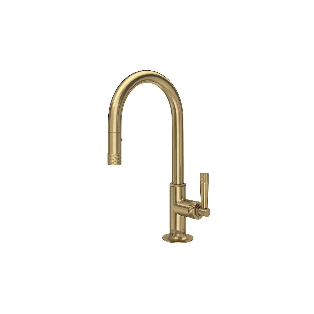 Rohl MB7930SLMAG-2 Graceline® Pull-Down Bar/Food Prep Kitchen Faucet With C-Spout - Antique Gold