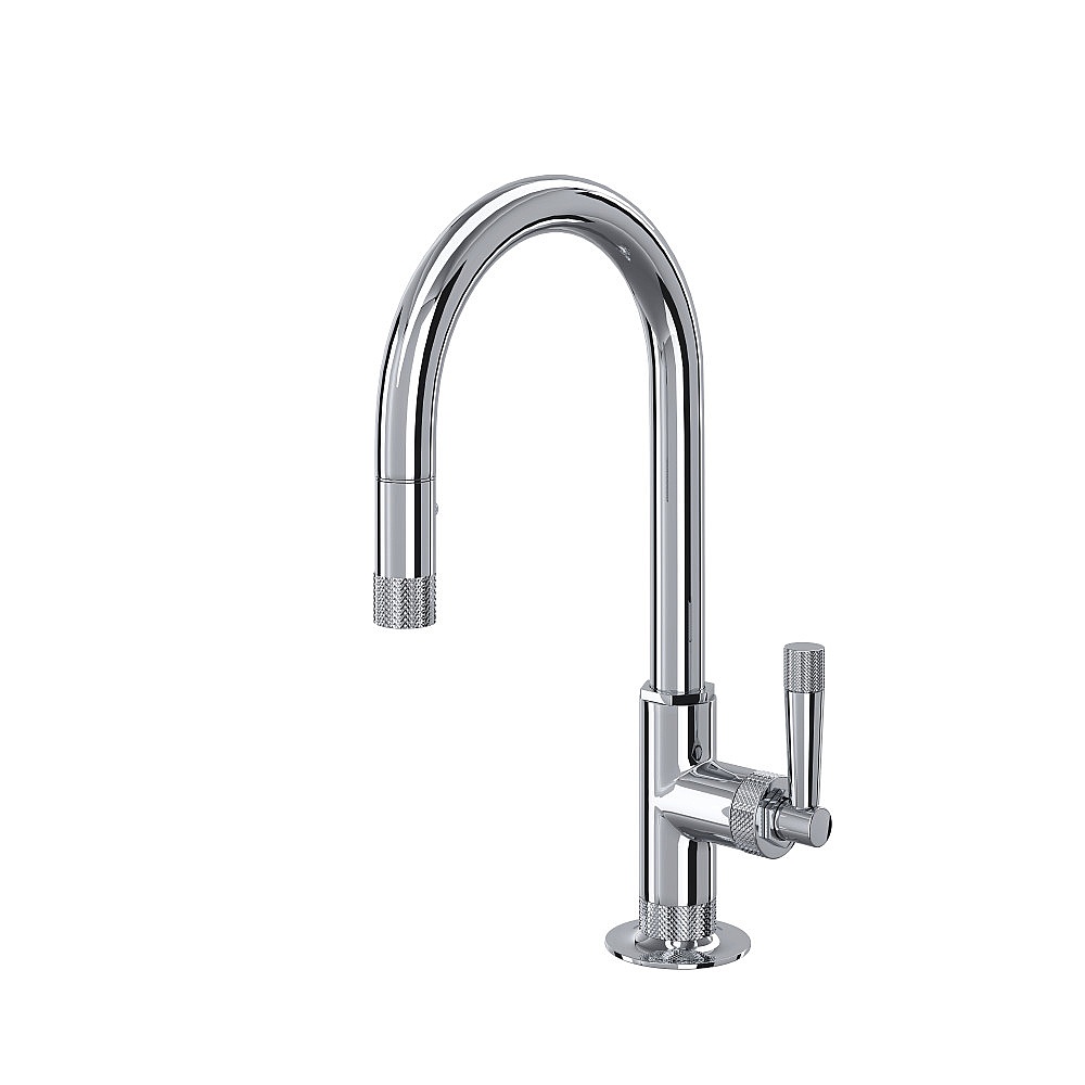 Rohl MB7930SLMAPC-2 Graceline® Pull-Down Bar/Food Prep Kitchen Faucet With C-Spout - Polished Chrome