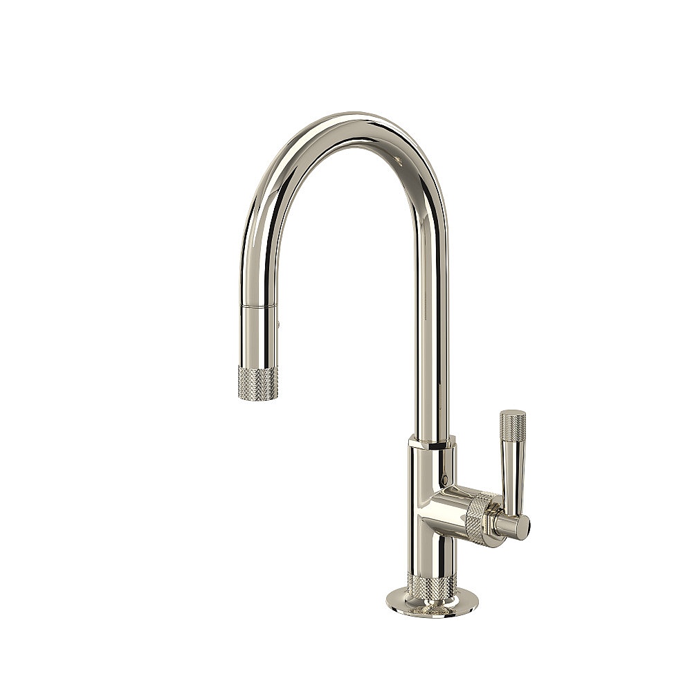 Rohl MB7930SLMPN-2 Graceline® Pull-Down Bar/Food Prep Kitchen Faucet With C-Spout - Polished Nickel