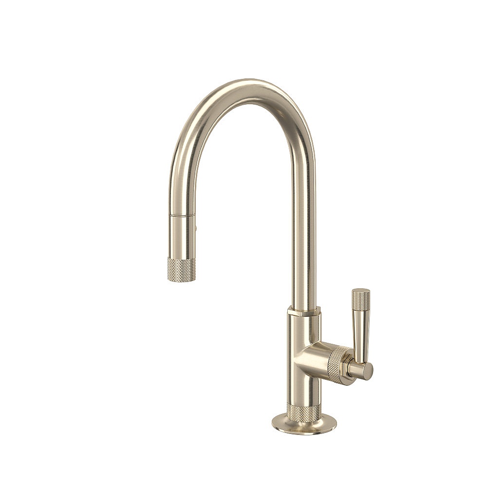 Rohl MB7930SLMSTN-2 Graceline® Pull-Down Bar/Food Prep Kitchen Faucet With C-Spout - Satin Nickel