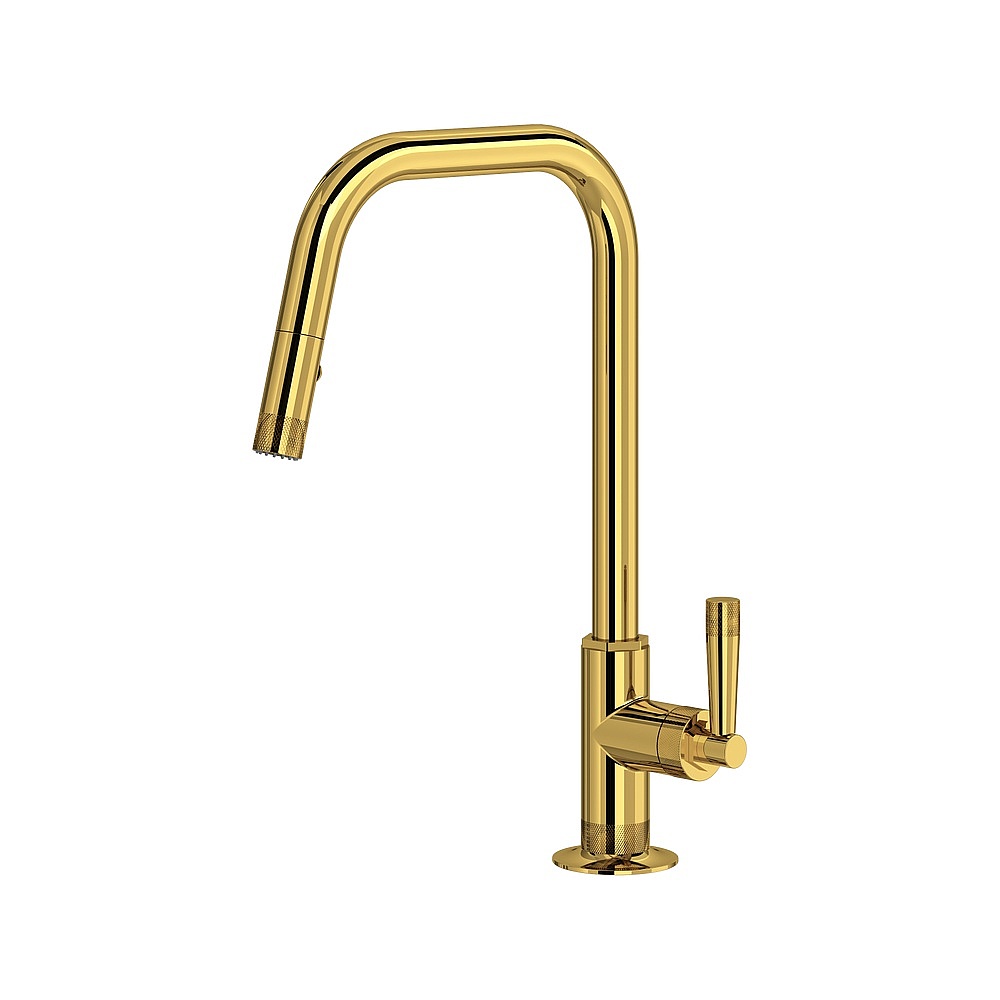 Rohl MB7956LMULB Graceline® Pull-Down Kitchen Faucet With U-Spout - Unlacquered Brass