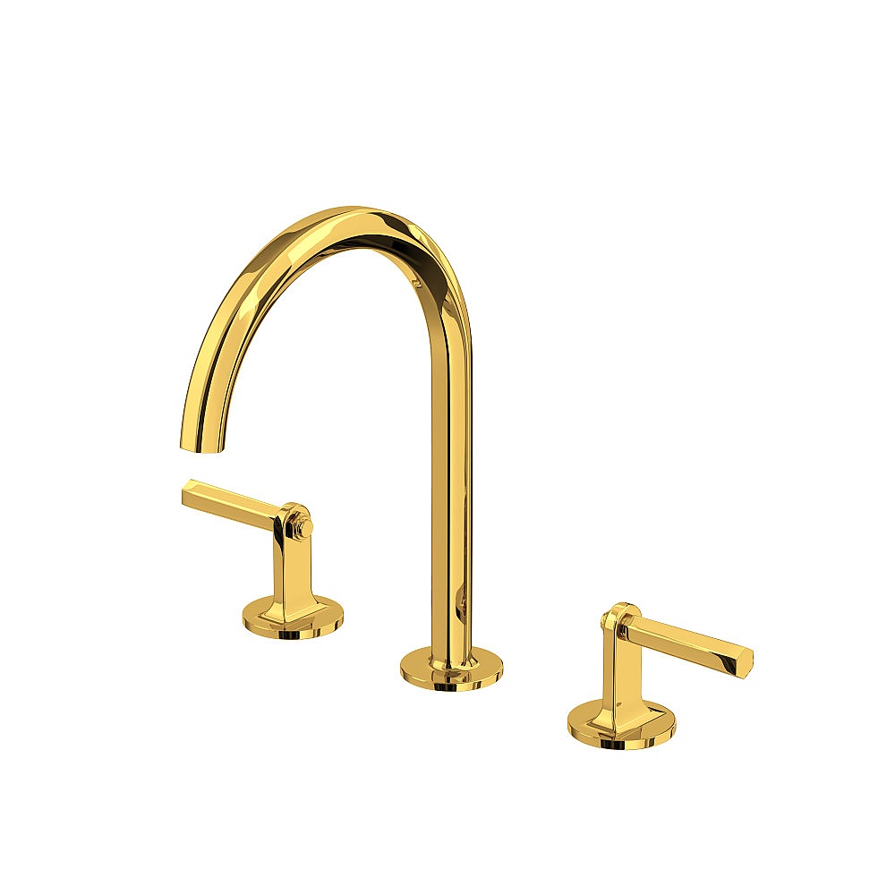 Rohl MD08D3LMULB Modelle™ Widespread Lavatory Faucet With C-Spout - Unlacquered Brass