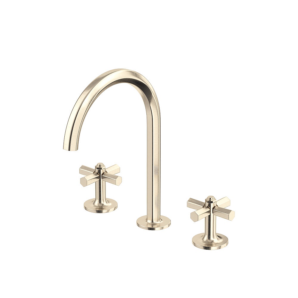 Rohl MD08D3XMSTN Modelle™ Widespread Lavatory Faucet With C-Spout - Satin Nickel