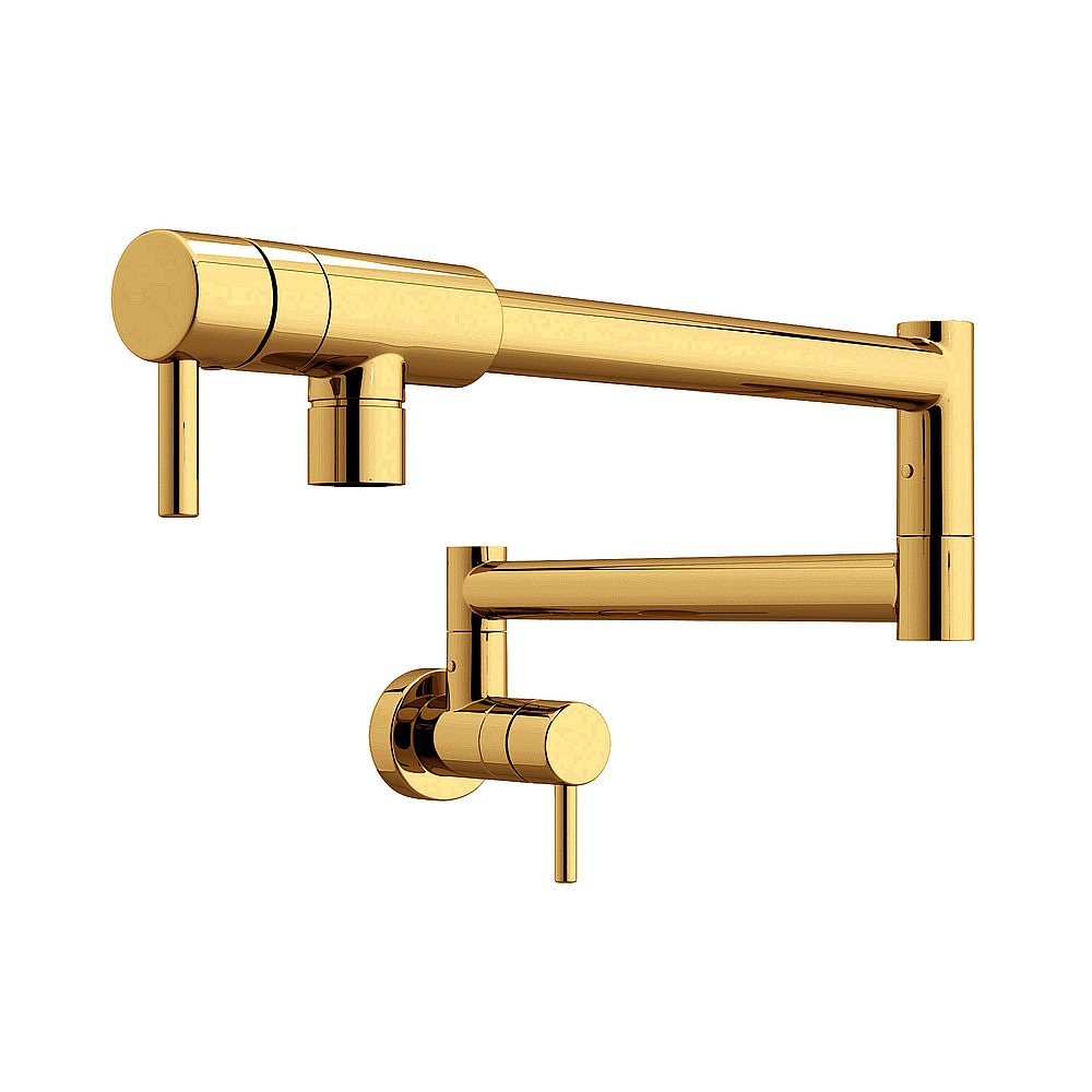 Rohl QL66L-ULB-2 Lux Pot Filler - Unlacquered Brass